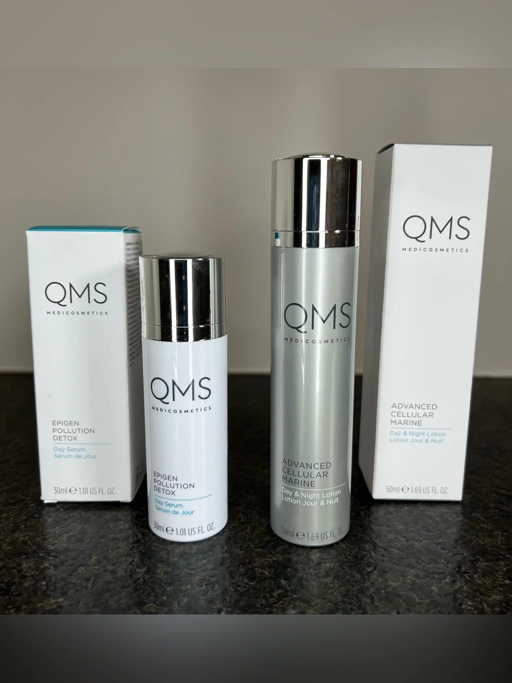 QMS Epigen Pollution Detox Serum & Advanced Cellular Marine Lotion - BRAND NEW